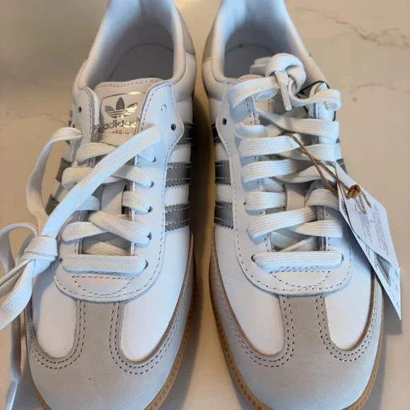 Adidas Samba White/Silver/Metallic/Grey - Picture 5 of 6